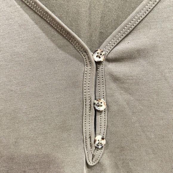 Women’s Olive colored T Shirt with Button Detailing - Picture 3 of 4